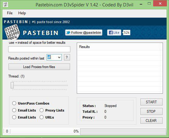 Pastebin D3vSpider v 1.42 (new version). 